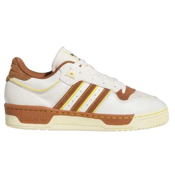 ADIDAS Rivalry Low 86 Leather Chalk White/Wild Brown/Hazy Yellow M6.5/W 8.5 - Picture 1 of 9
